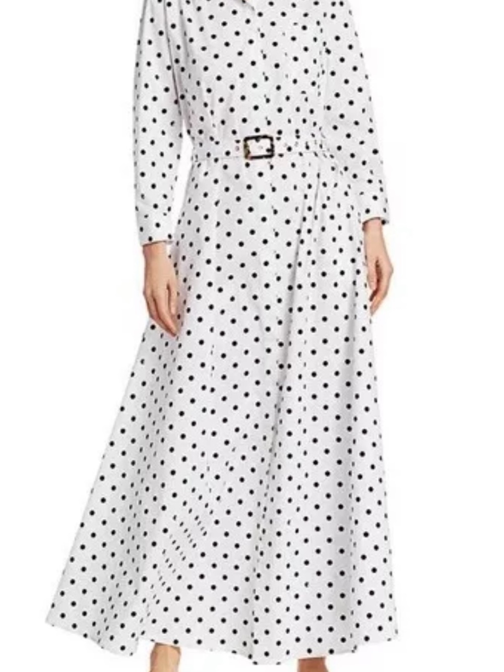STAUD White Maxi Dress with Black Polka Dots sold out - Picture 4 of 9